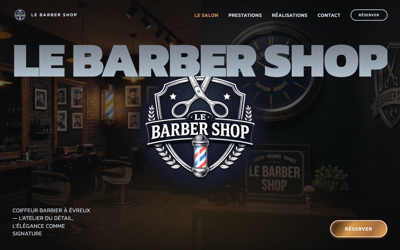 Site Le Barber Shop réalisé par DAELIO