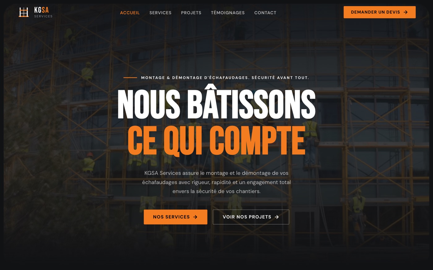Site KGSA Services réalisé par DAELIO