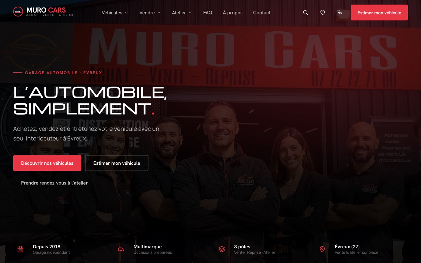 Site MURO CARS réalisé par DAELIO