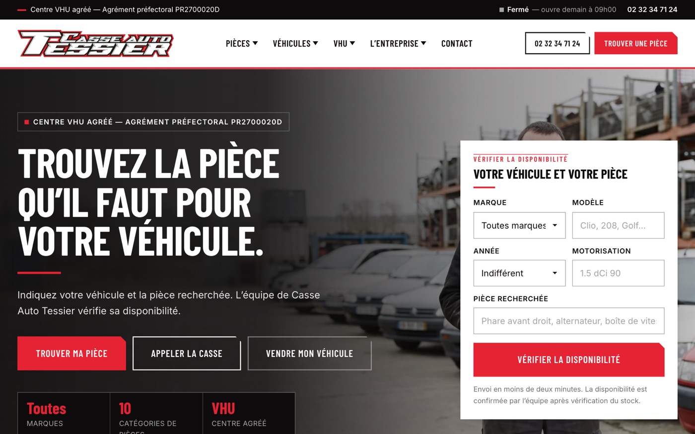 Site Casse Auto Tessier réalisé par DAELIO